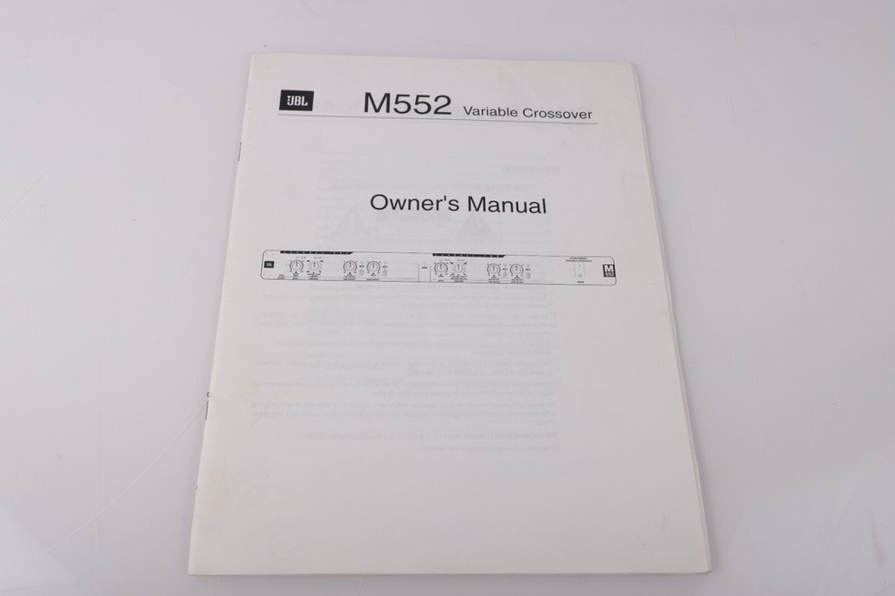 JBL M552 Variable Crossover Owner's Manual==Original!