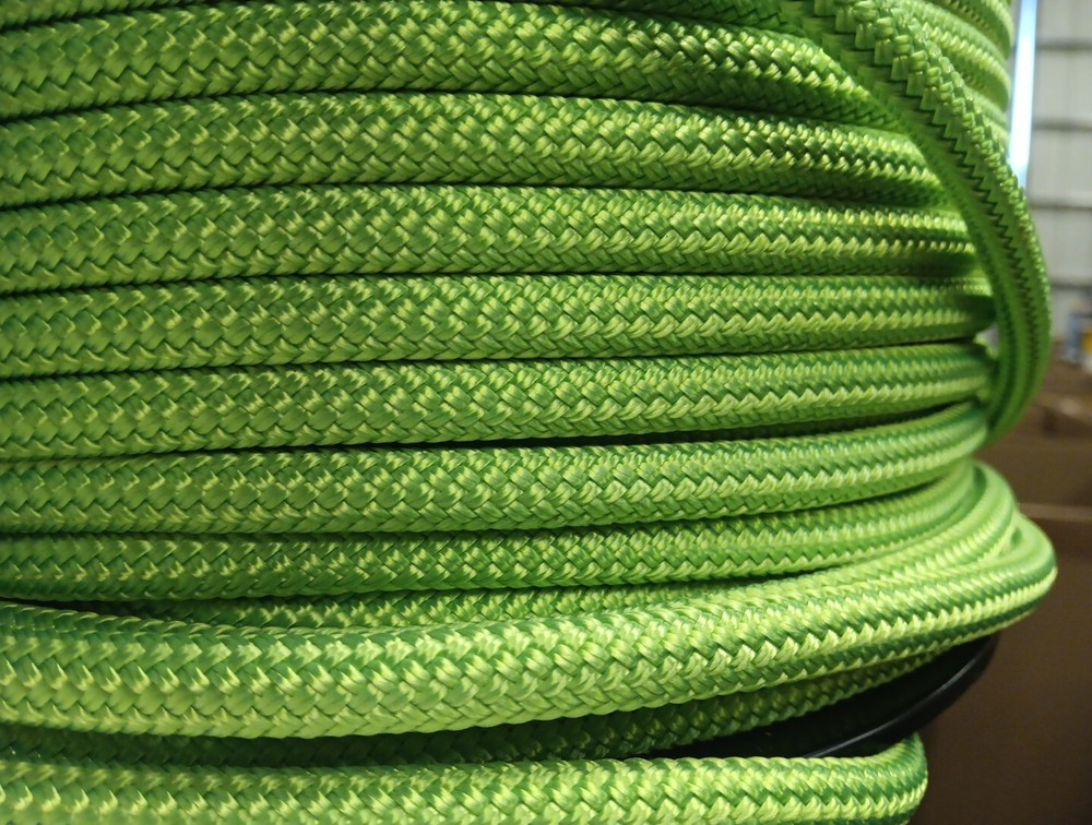 1/2 " x 200 ft. Double Braid-Yacht Braid Polyester Rope Hank. Electric Lime