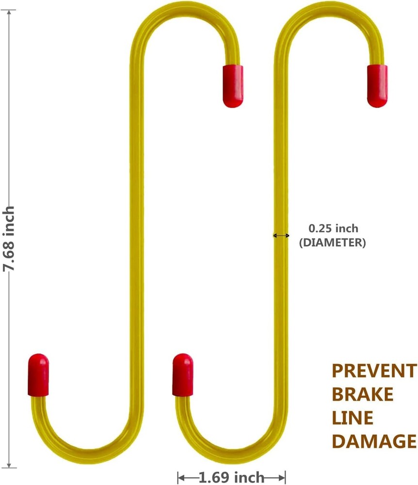 Brake Caliper Hanger Hooks with Red Rubber Tips,Auto 4PCS