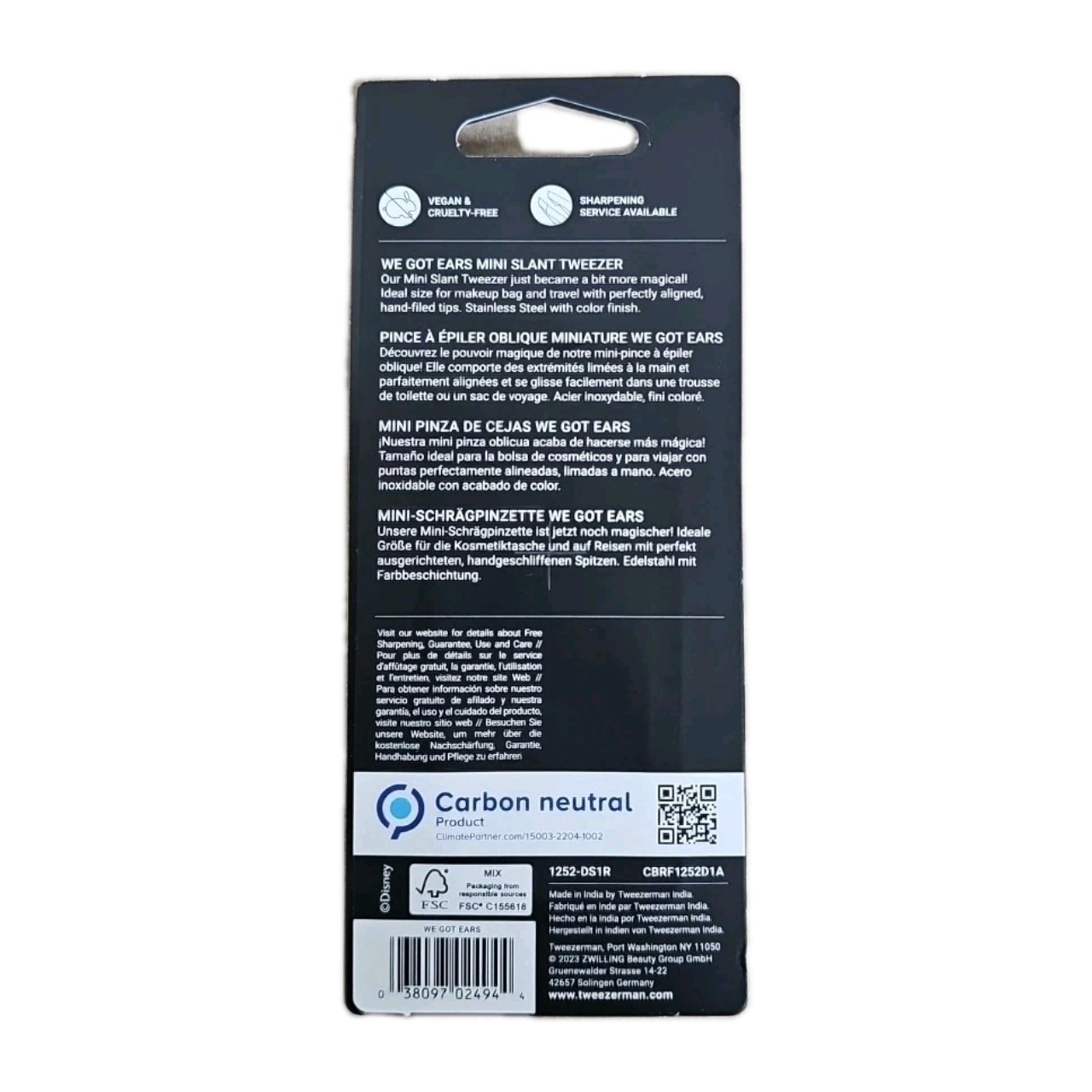 Tweezerman Disney's Mickey Mouse & Minnie Mouse We Got Ears Mini Slant Tweezers