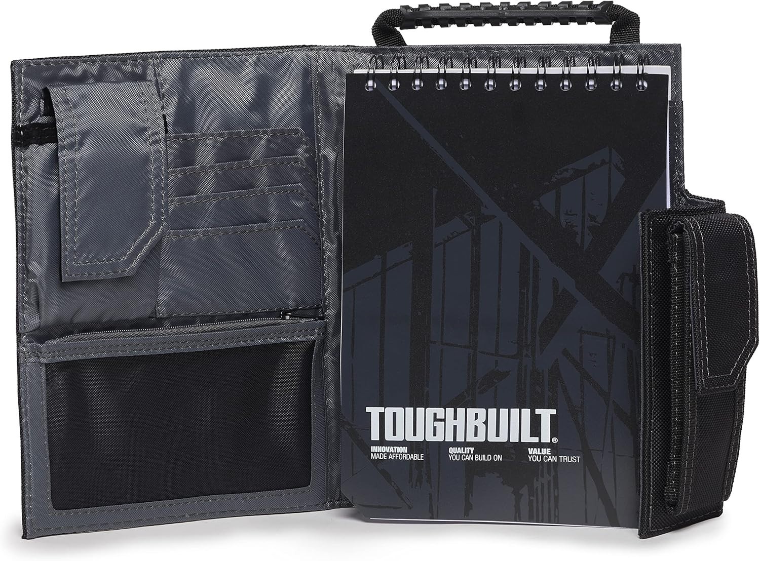 ToughBuilt - Large Tool Belt Pouch, Organizer with Multi-Purpose Storage