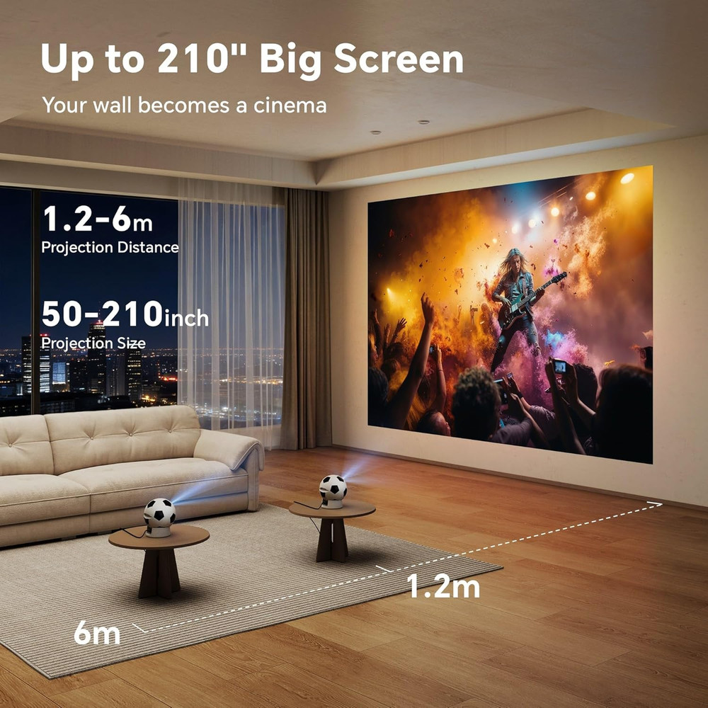 Smart Mini Projector Android 13 WiFi Bluetooth