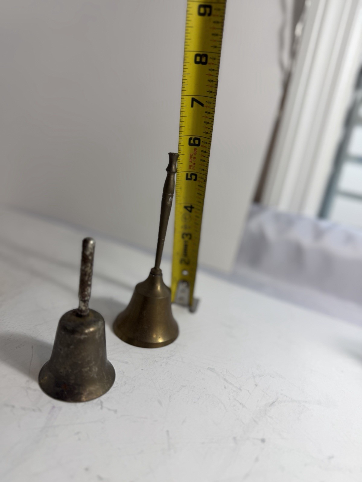 Vintage Brass Bell Lot 8pcs Mixed Decor Apple Figurine Lady MCM Metal
