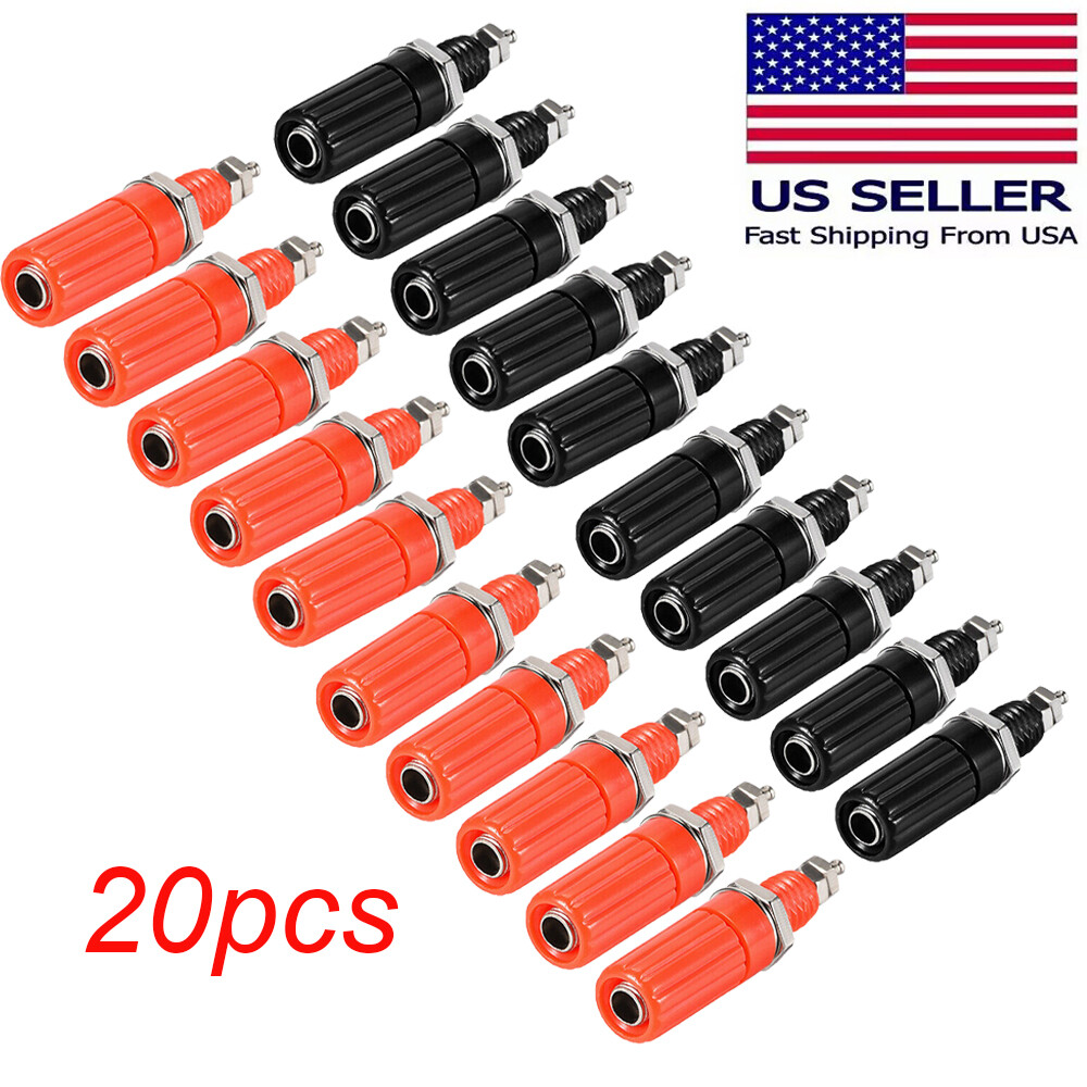 10 Pairs Binding Post M8 Thread Amplifier Connector Banana Plug Jack Socket