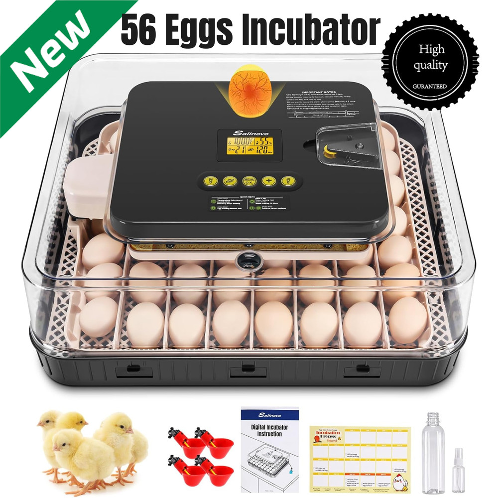 56 Egg Incubator for Hatching Eggs w/ Automatic Egg Turner Temperature Display-