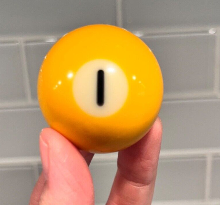 Mini Pool Billiard Ball 1.5" - Replacement Collectible - SOLID YELLOW #1