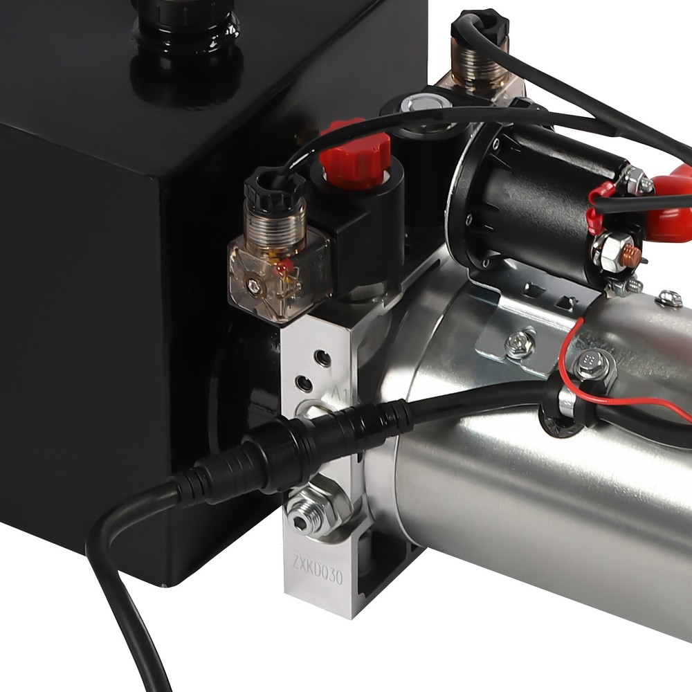 12V 8 Quart Double Acting Hydraulic Electric Pump Horizontal Remote Power Unit
