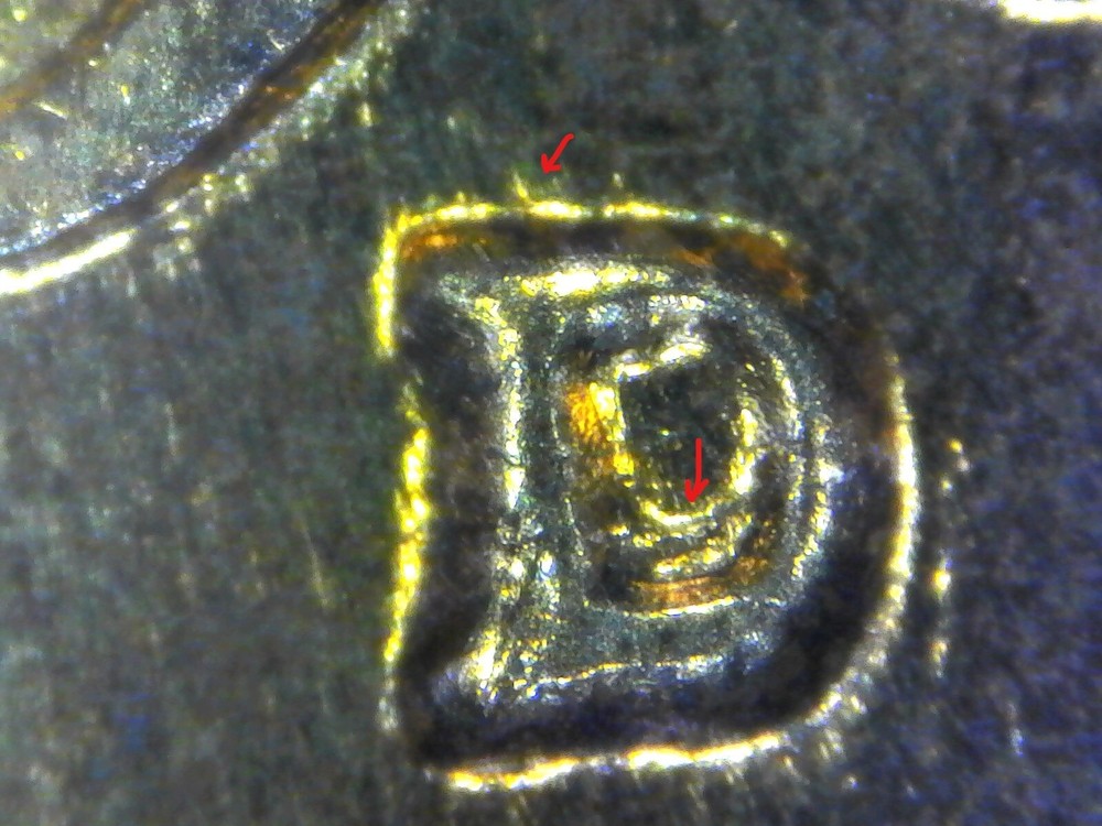 1961-D Unc. Lincoln Memorial Cent Penny RPM-071 Re-Punched Mintmark Error(E4279)