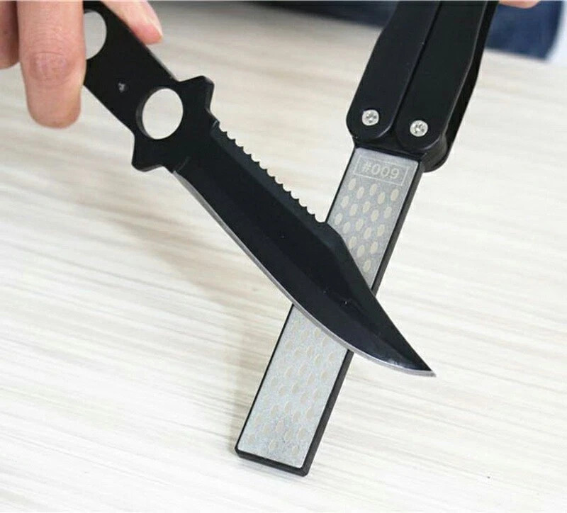 Knife Sharpener Foldable Double Sided Pocket Diamond Sharpening Stone Kitchen