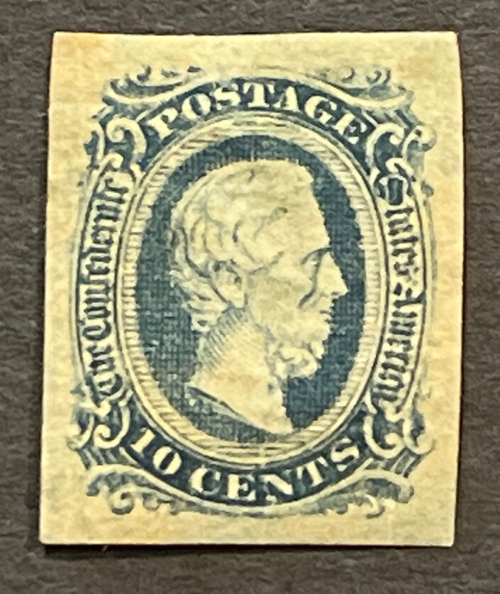 Travelstamps: US Stamps CONFEDERATE CSA SCOTT #12 MINT H NO GUM 10 cents