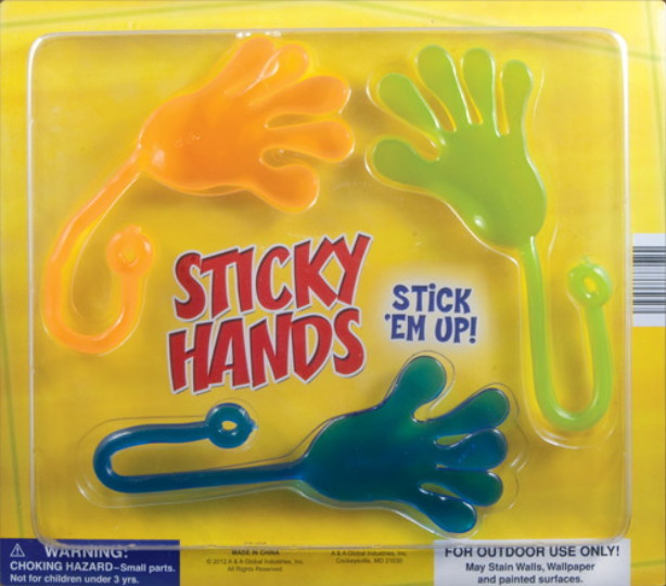 12 BIG EXTRA HUGE STICKY HANDS 12", CARNIVALS, PINATA PARTY FAVORS GOODY BAGS