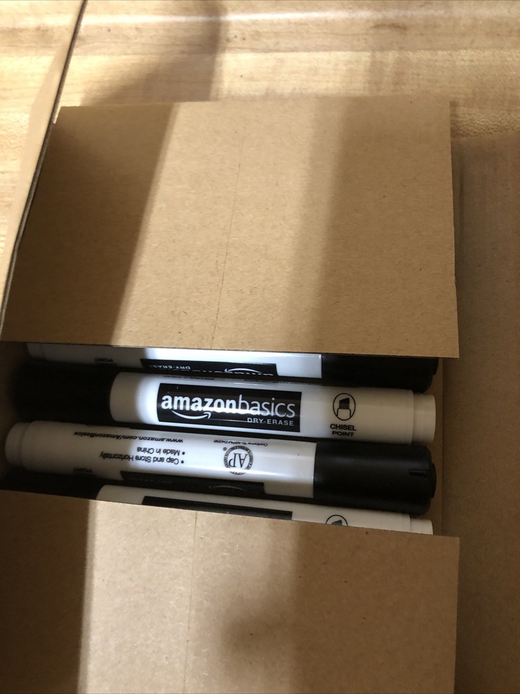 24 Pack Amazon Basics Low-Odor Chisel Tip Dry Erase Markers Black New