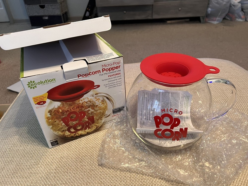 New open box Ecolution Premium Microwave Popcorn Popper 3 Quart Capacity