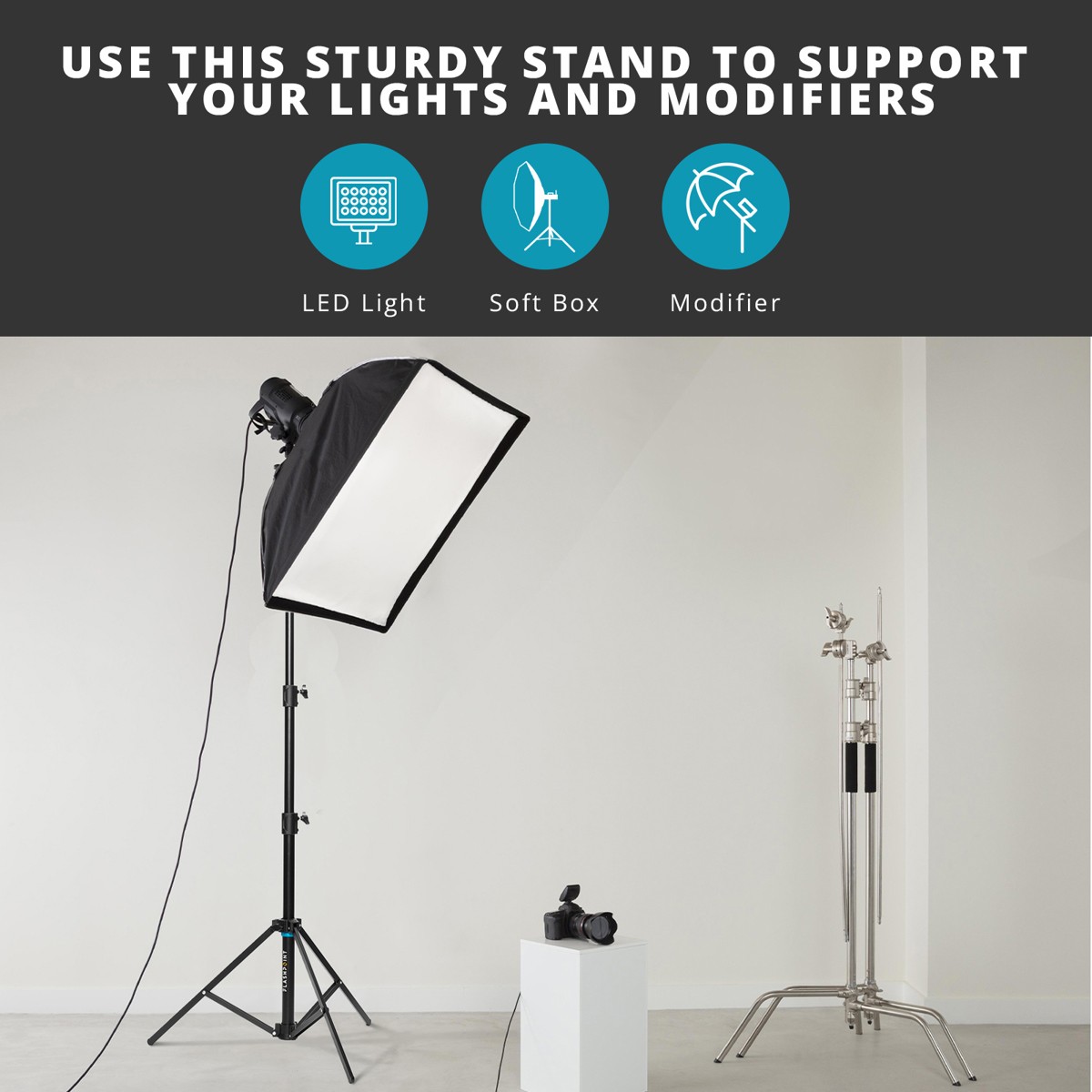 Flashpoint Pro Heavy-Duty Air-Cushioned Auto Light Stand (7')