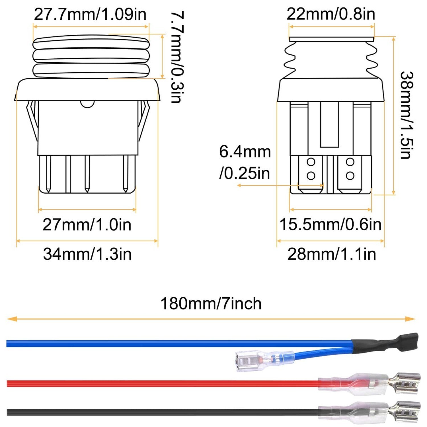 Momentary Rocker Switch Polarity Reverse Switch DC 12V 10A Motor Control Togg...