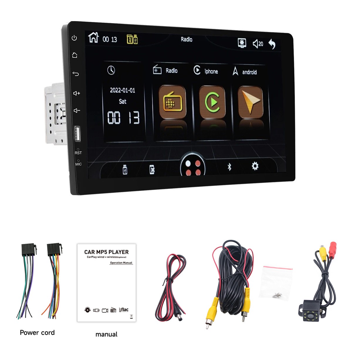 For 1994-1996 Chevy Impala SS Carplay Android Auto Single 1Din Car Stereo Radio