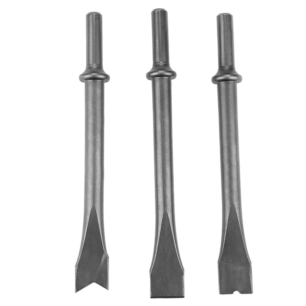 3pcs Air Hammer Chisel Extra Long Round Shank Pneumatic Hammer Bit Tools Part