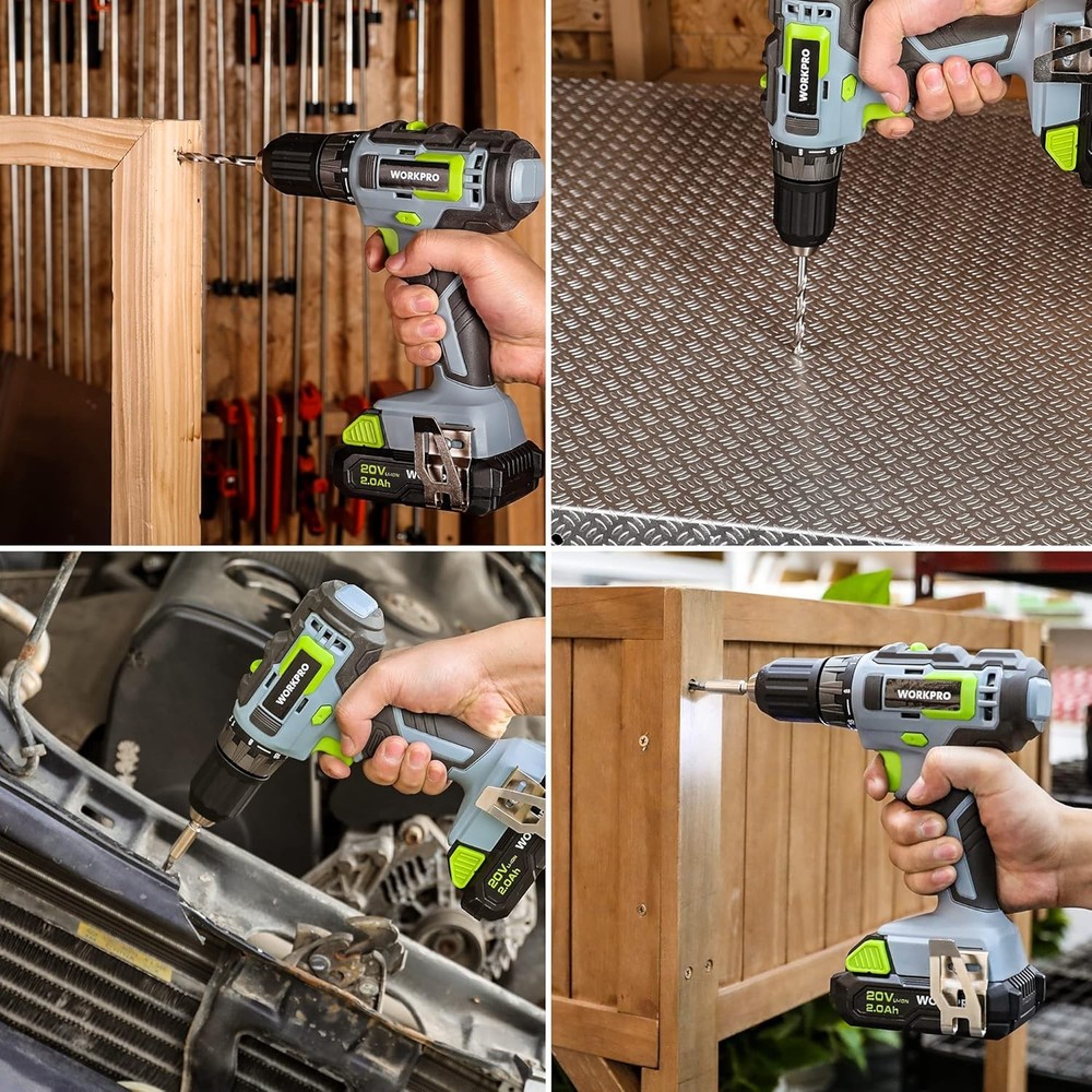 157PCS Power Drill Sets with 20V Cordless Lithium-Ion Drill Driver
