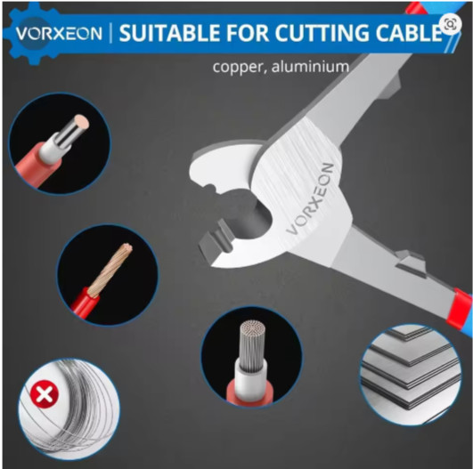 10-Inch Compact Heavy-Duty Cable Cutter High-Leverage Tool for Copper Aluminum W