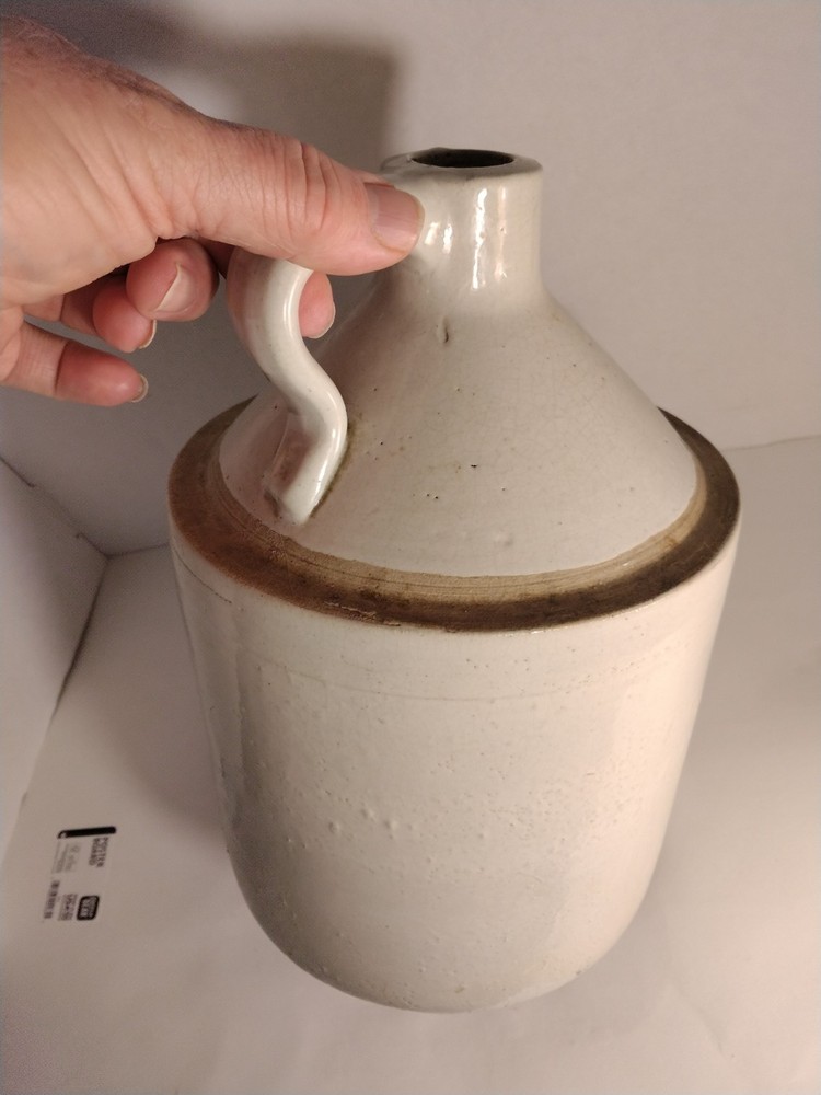 Antique Empty Stoneware 1 Gallon Whiskey Jug With Eagle Emblem Empty