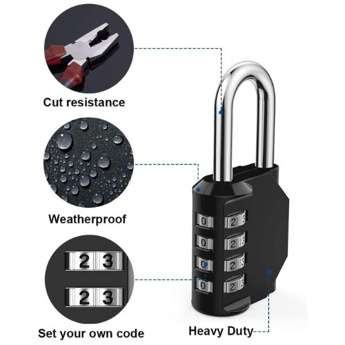 Combination Lock Resettable 4 Digit Padlock with Combination, AIHYTU Waterproof