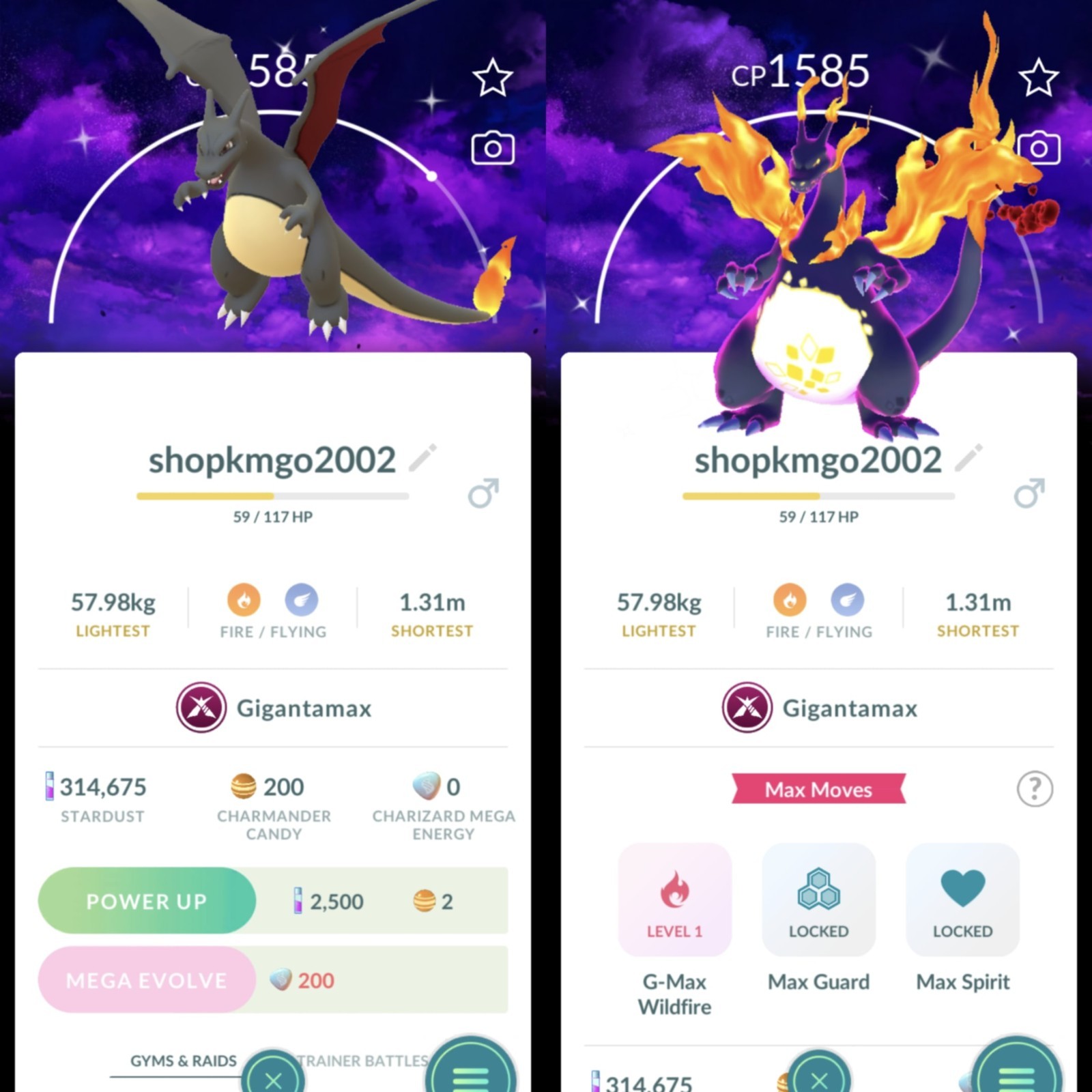 Shiny Charizard Gigantamax Dark Skies Background Max Final - 20k Sta.rd