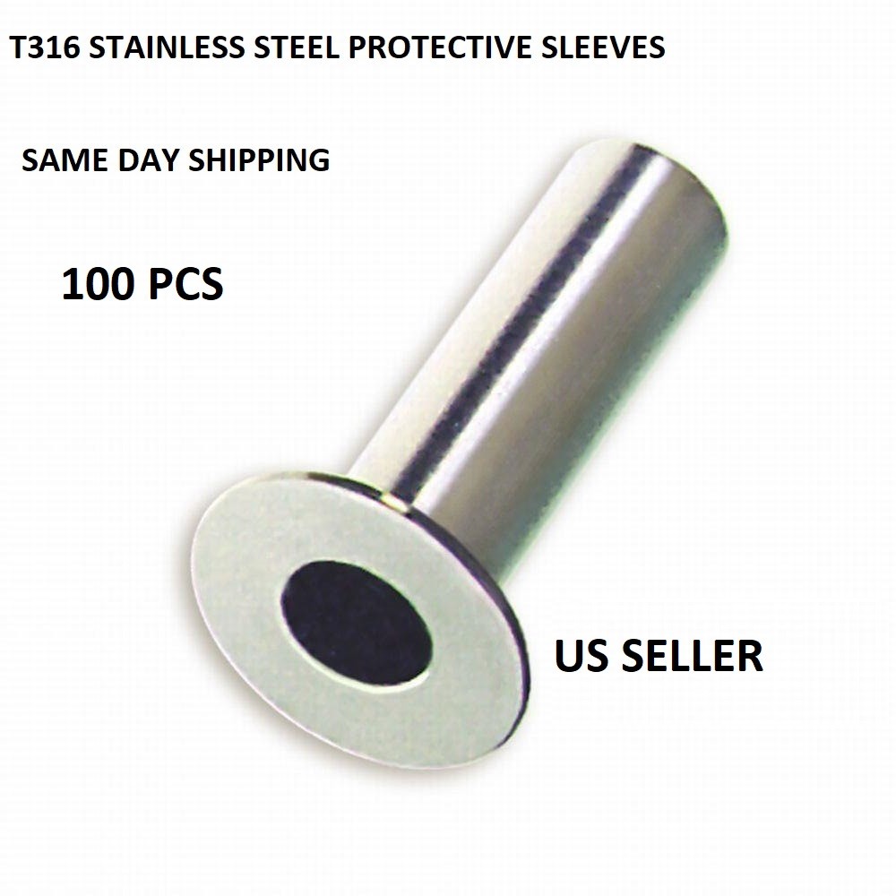 160 - T316 Stainless Steel 1/8"-3/16" Protector Sleeve Cable Railing