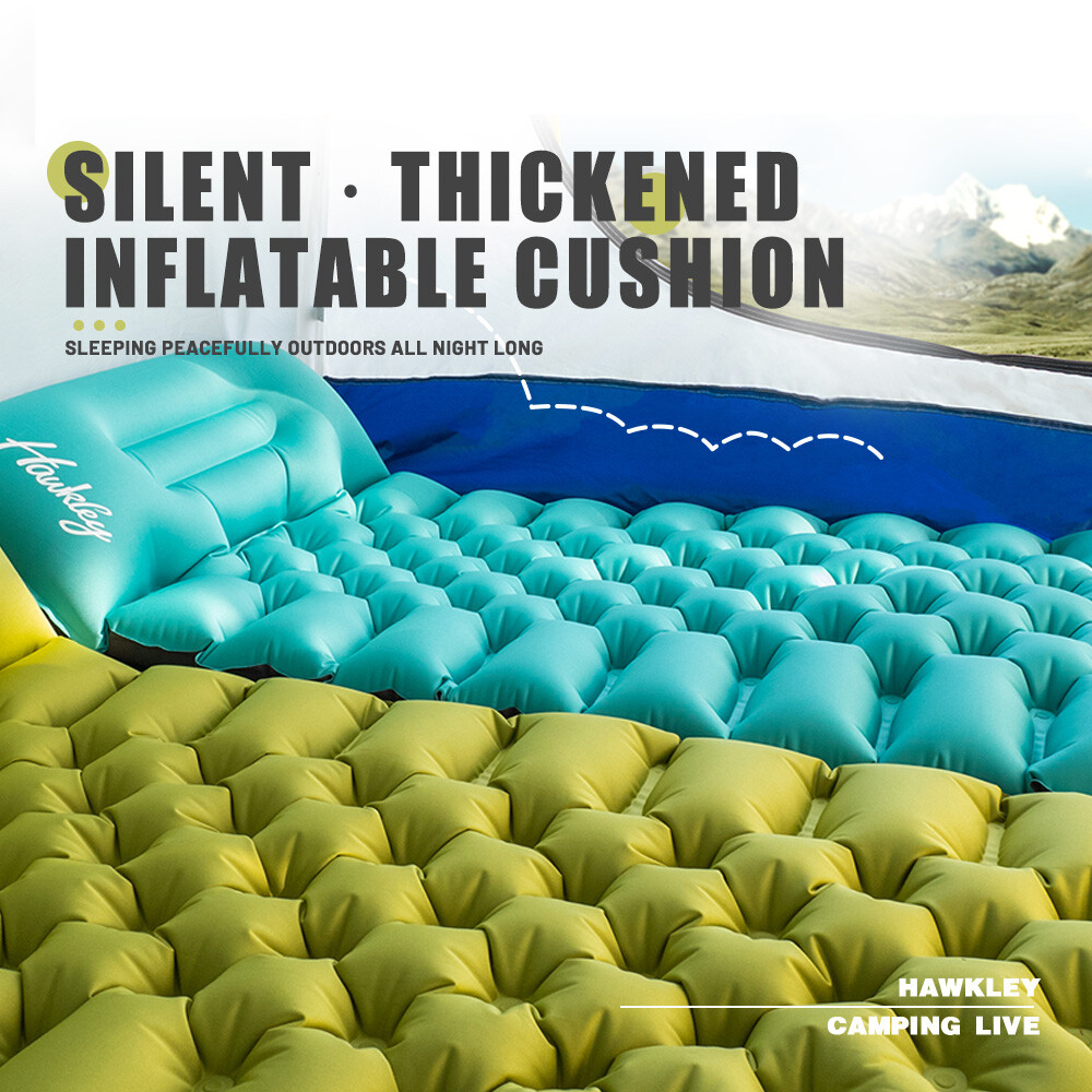 Self-Inflating Sleeping Pad+ Pillow Durable Lightweight Camping w/Storage Bag