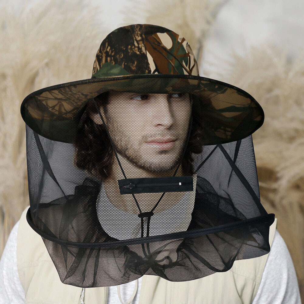 Beekeeping Beekeeper Cowboy Hat Mosquito Bee Insect Veil Net Face Protector