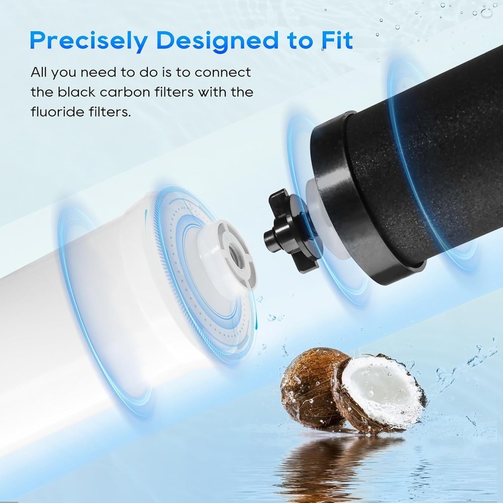 Gravity Water Filter Replacement,for Berkey® Black Carbon (BB9-2®) Purificati...