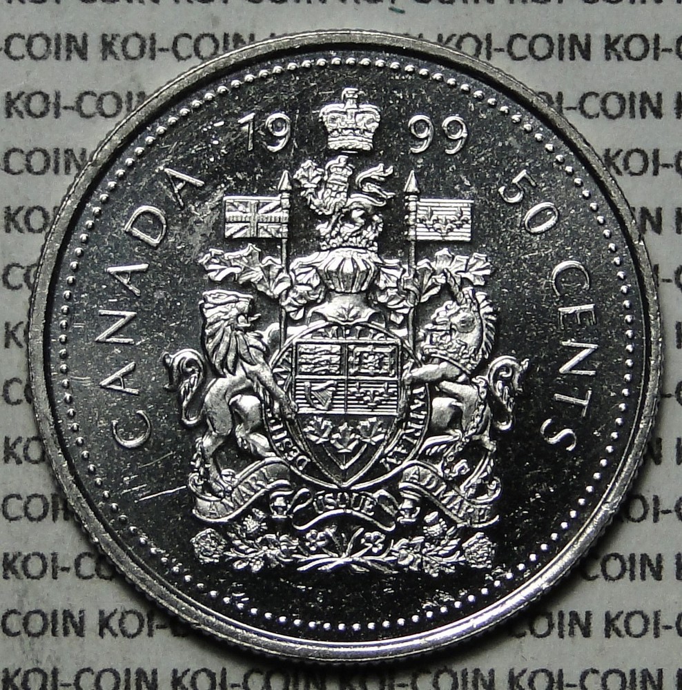 *ERROR*Strike through* BU UNC Canada 1999 50c 50 cent half dollar coin