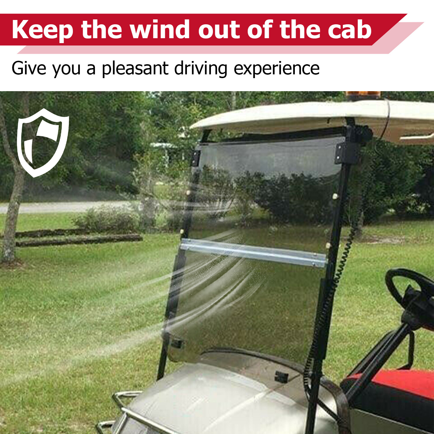 Folding Golf Cart Tinted Windshield Windscreen For EZGO TXT 1994-2013 2014