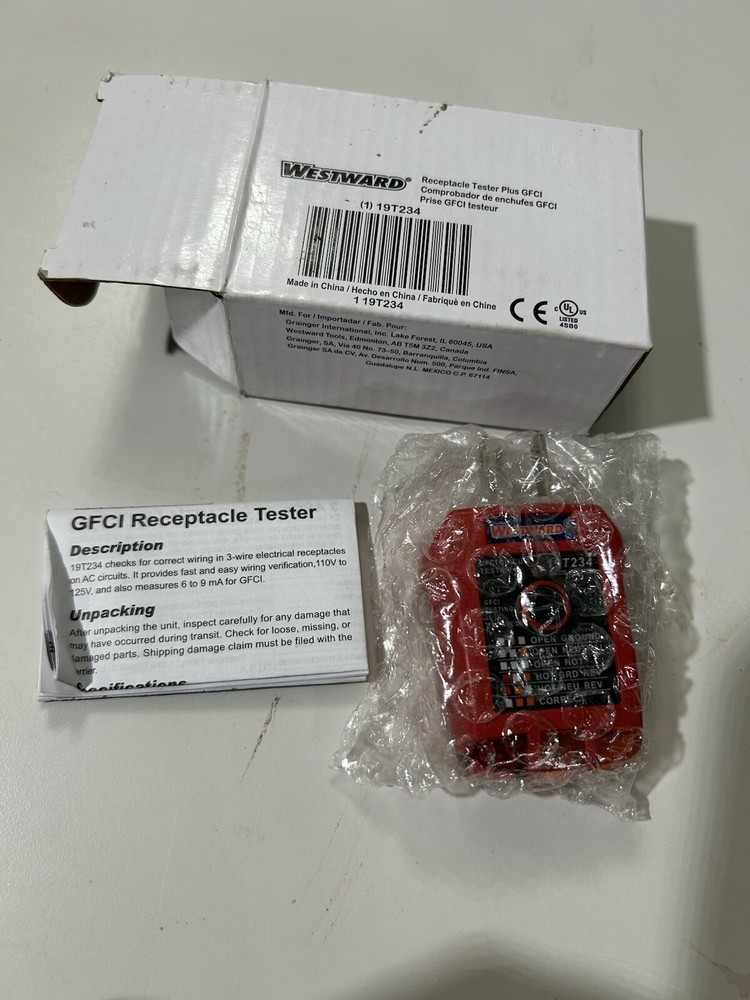 New Westward GFCI Receptacle Tester