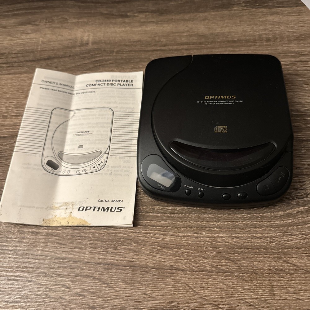 Working Optimus CD-3440 Portable CD Player 16 Track Programmable Tested CD 3440
