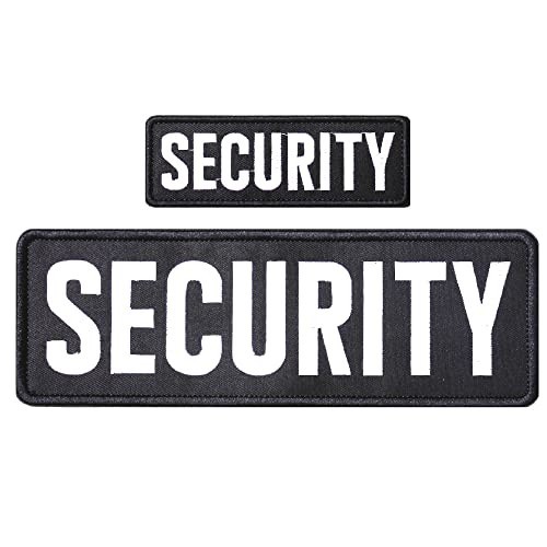 Large Embroidered Security Patches - Hook & Loop for Tactical Vests, Jackets, Ha