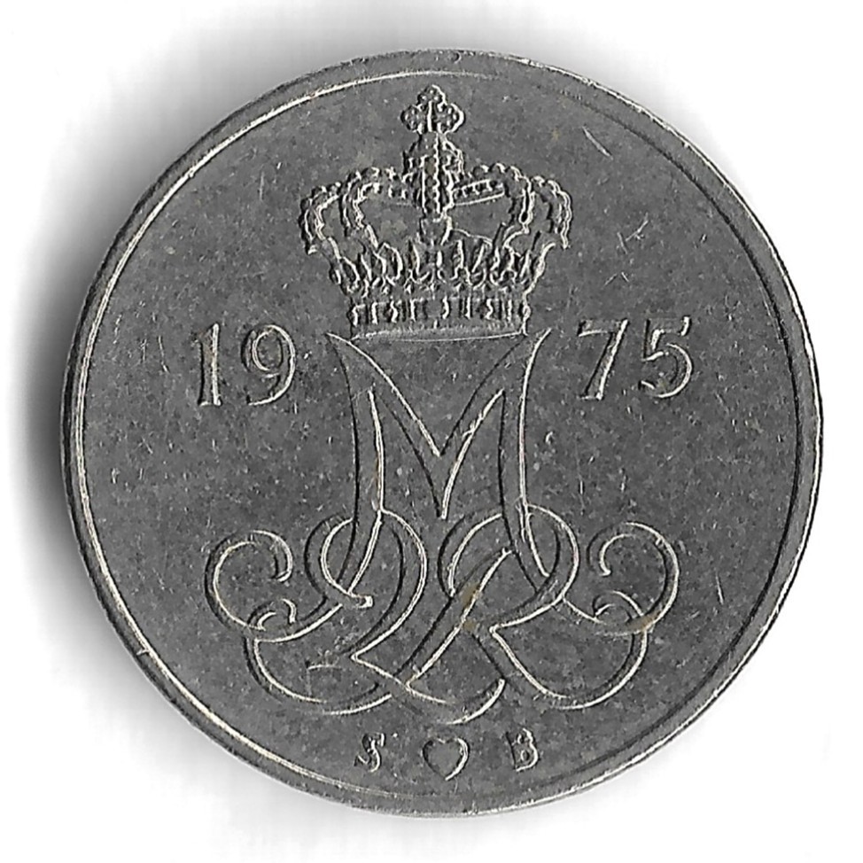 1975 Denmark 10 Ore World Coin - KM# 860