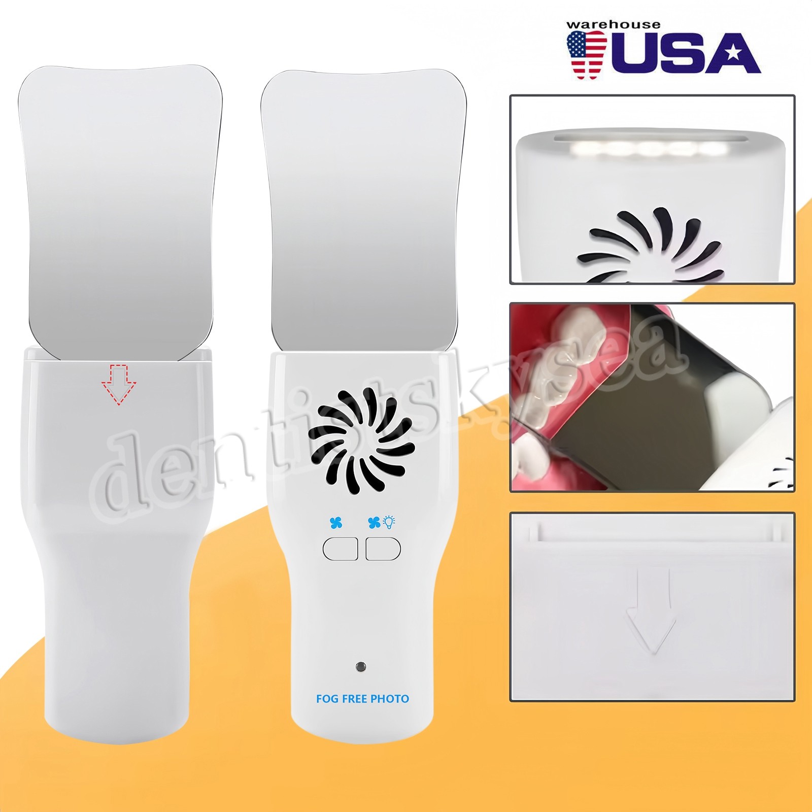 Dental Occlusal Mirror Fog Free LED Intra Oral Photo System 4*Mirrors Antifog