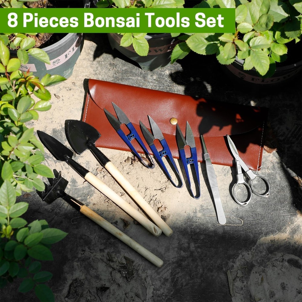 Complete Bonsai Care Set: 8 Rust-Resistant Tools for Enthusiasts & Beginners