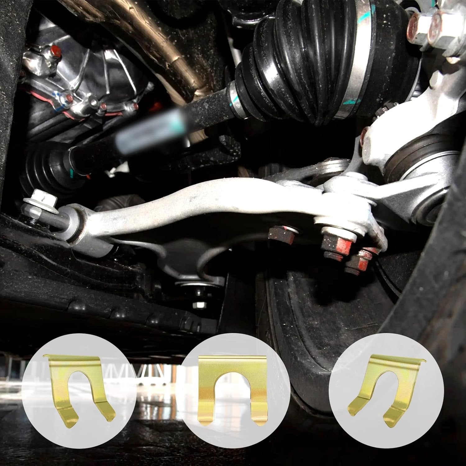 15 Pieces Brake Line Clips Metal Retainer U Shaped, Gray