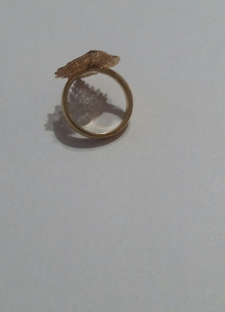 birch leaf ring dipped in 24k yg size 6 tree forest