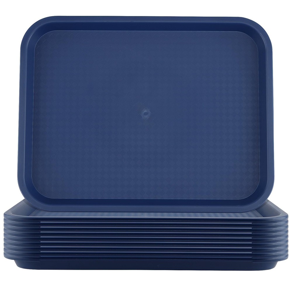 10 Pack 16 x 12 Inch Plastic Fast Food TrayRectangular Plastic Cafeteria Tray...