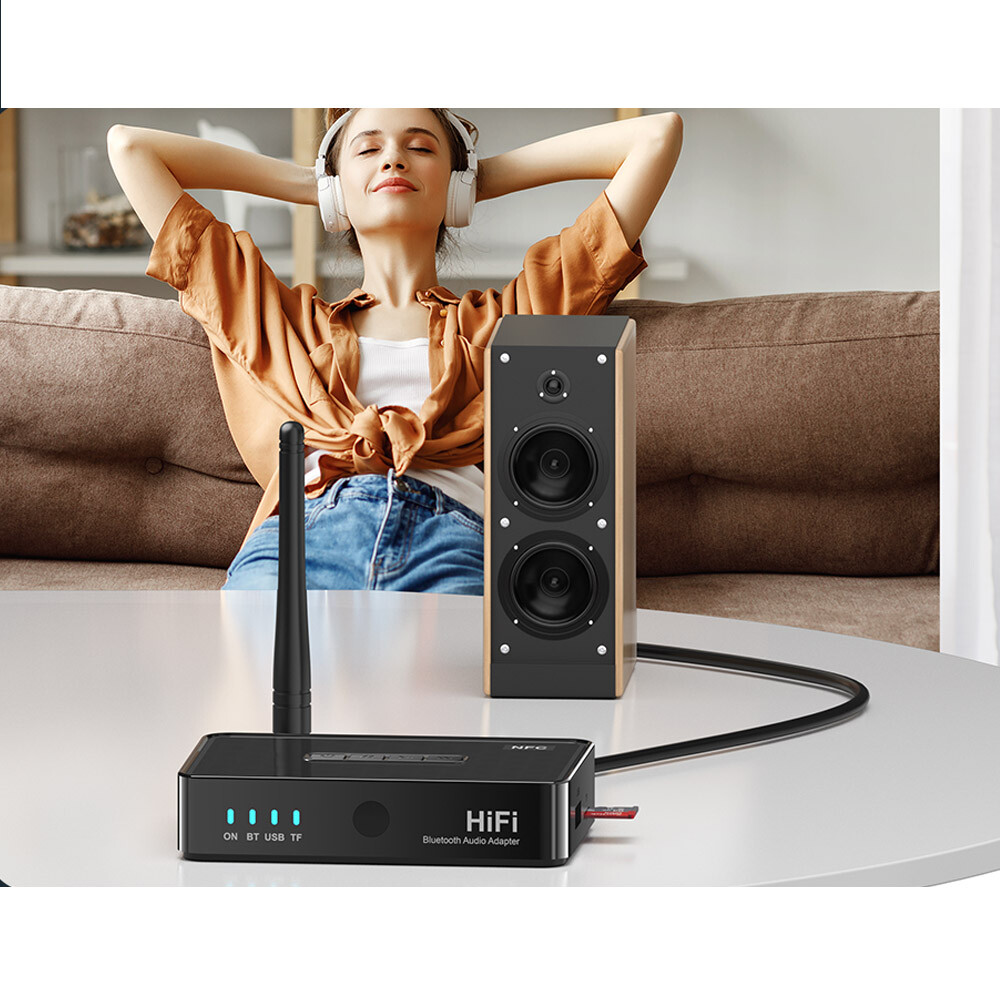 Long Range Bluetooth NFC Audio Adapter Receiver AUX/RCA/MMC/6.5MM Home Stereo RX