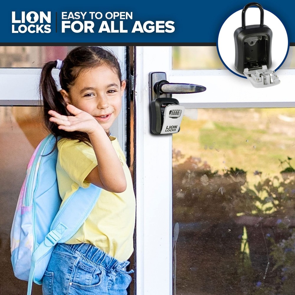 Key Lock Box for Keys with Code, 4 Digit Combination Lockbox for Keys Outdoor...