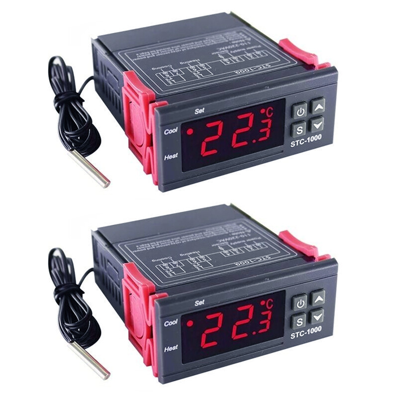 STC-1000 AC 110V-220V Digital Temperature Controller Thermostat With Sensor x2
