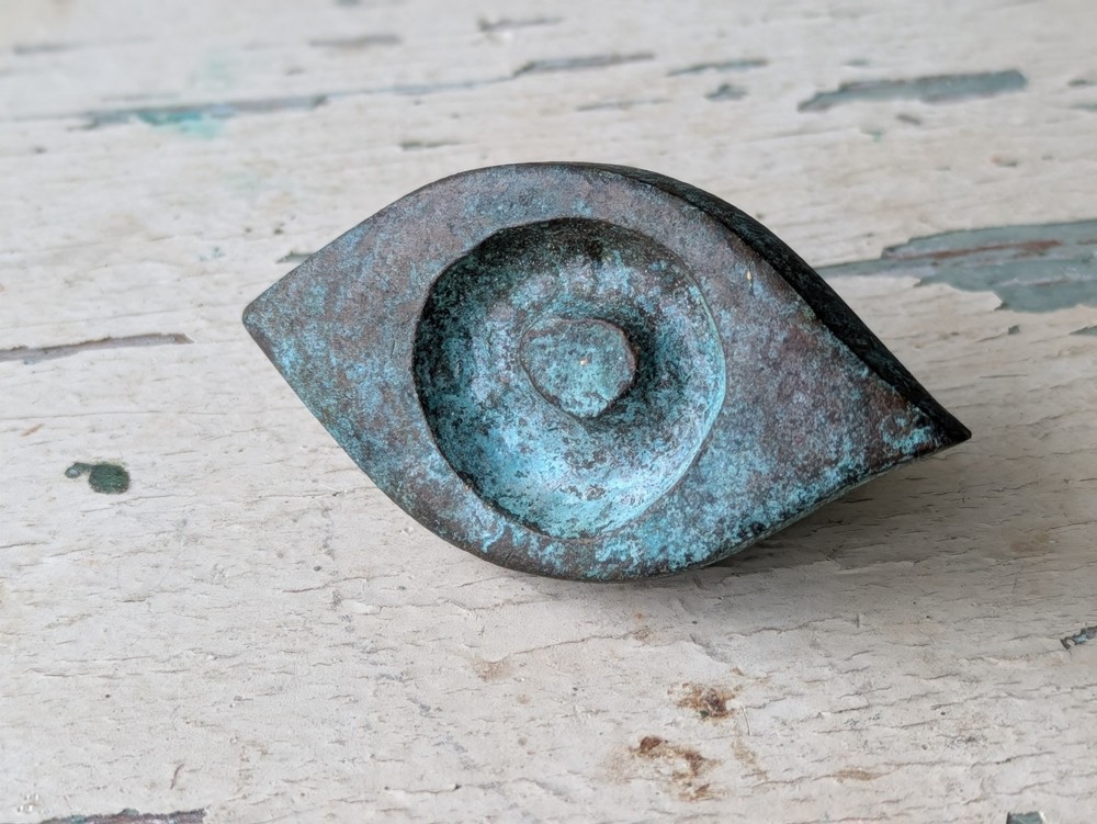 1967 "Antico" Eye by Jerome & Evelyn Ackerman Hand-cast Solid Brass Pull