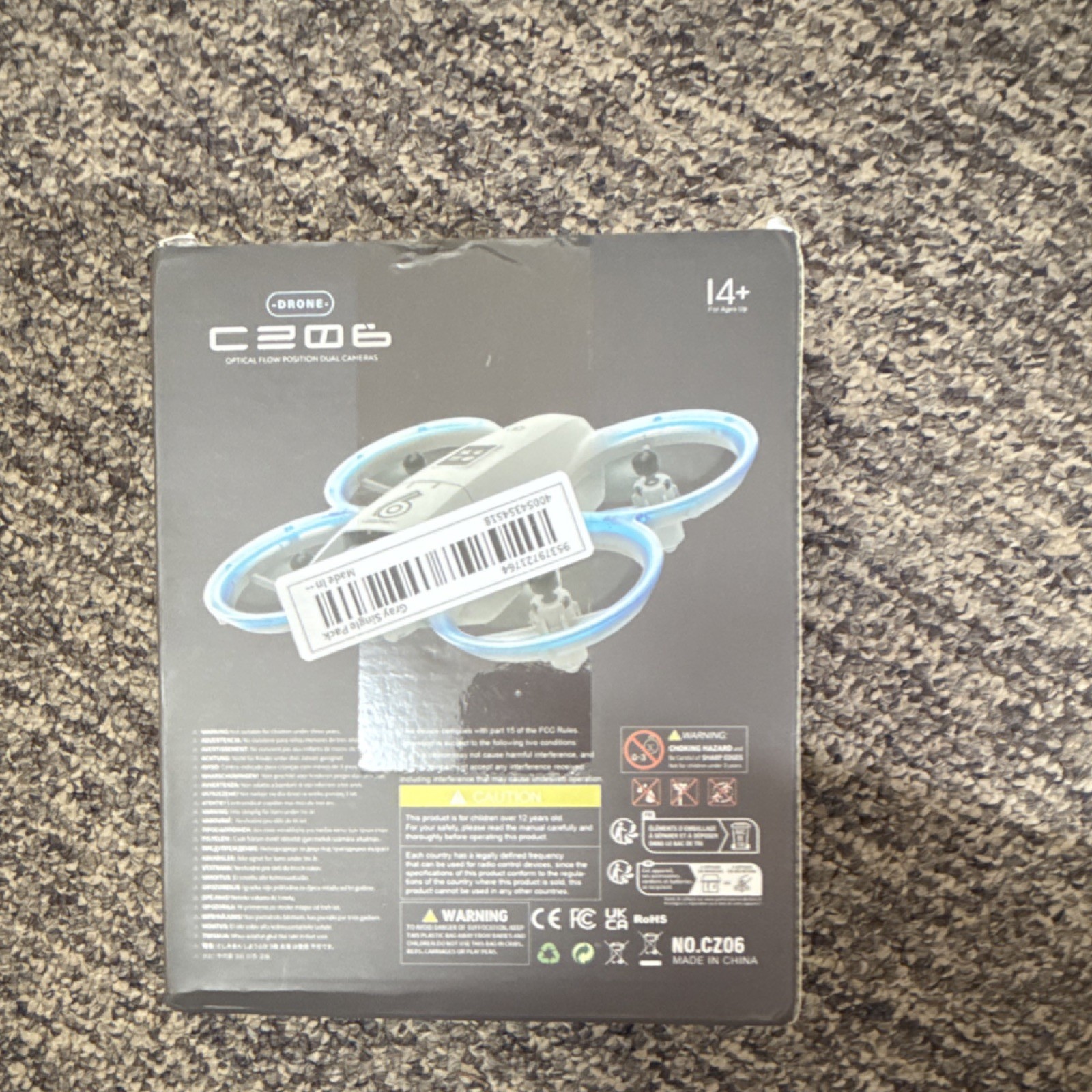 CZ06 Mini Quadcopter Drone Optical Flow Position Dual Cameras White 14+ Toy