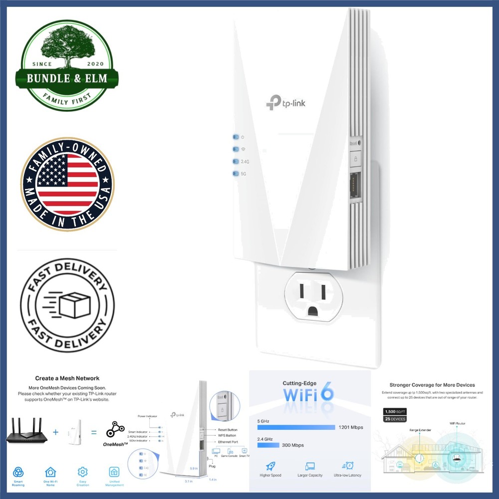 1500 sq ft Coverage WiFi Extender with Fast Speeds and Multiple Device Support