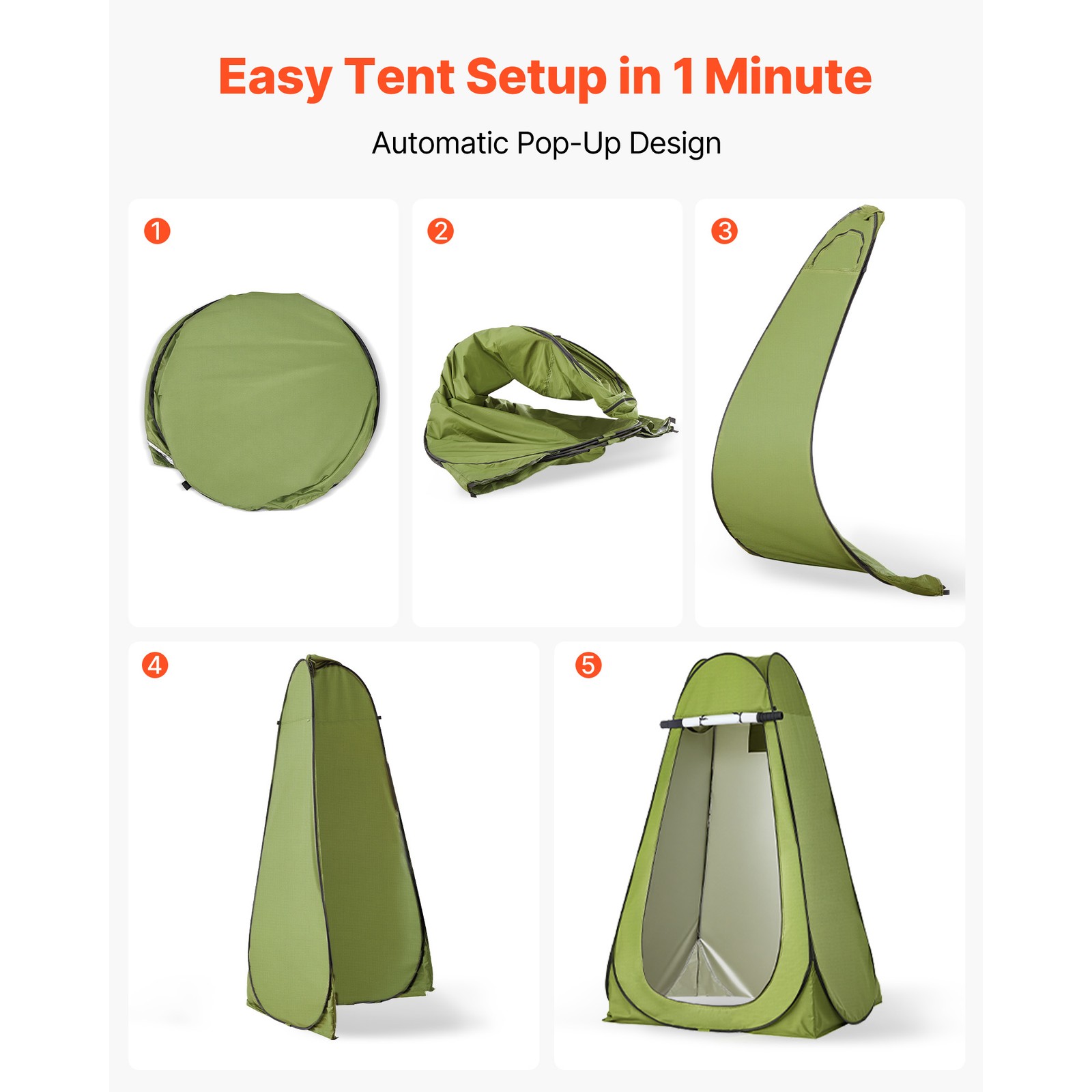 Uimoso Portable Folding Outdoor Camping Toilet Tent for Travel, Supports 330 lbs