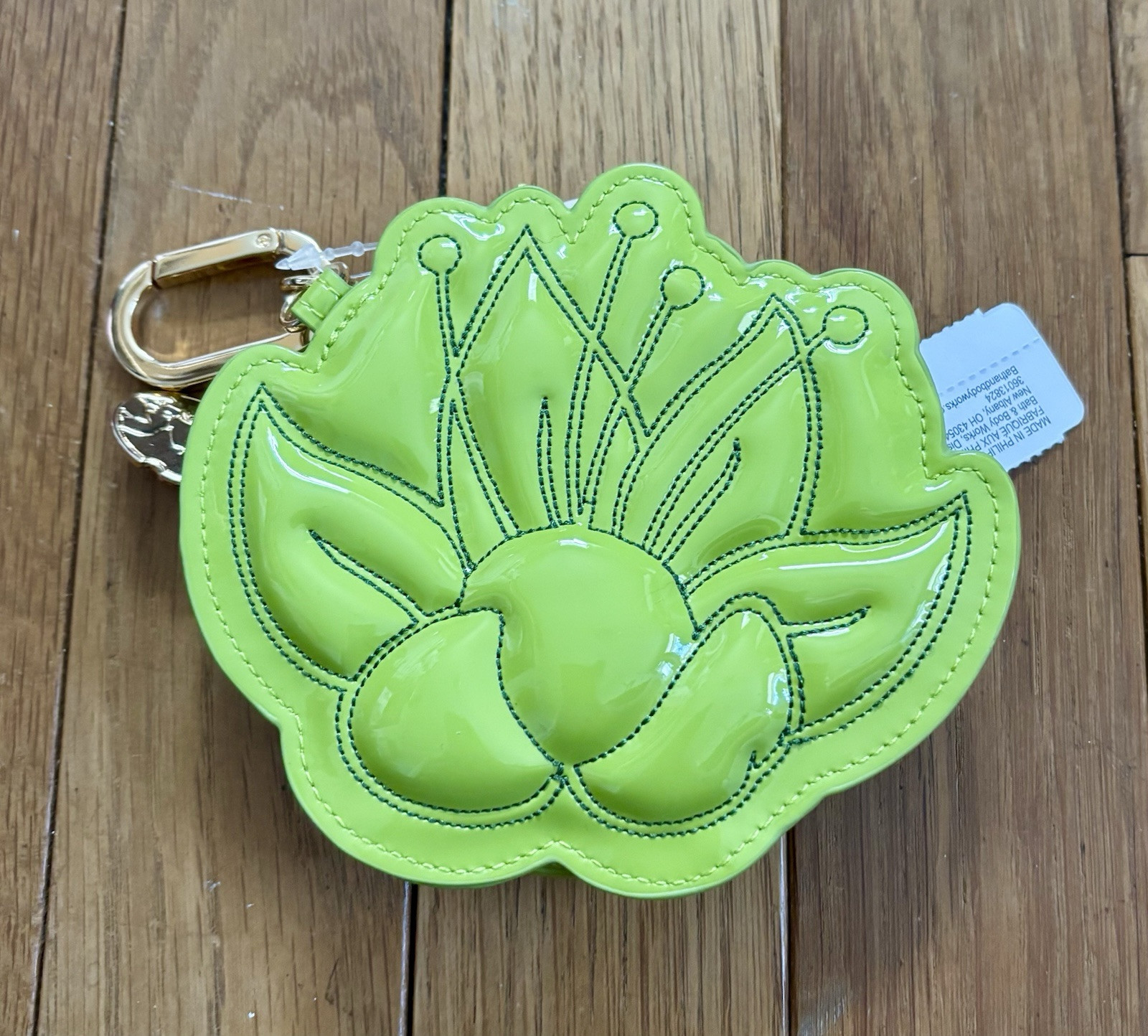 New Bath &  Body Works Disney Princess Tiana Coin Purse Wallet Green Lily Flower