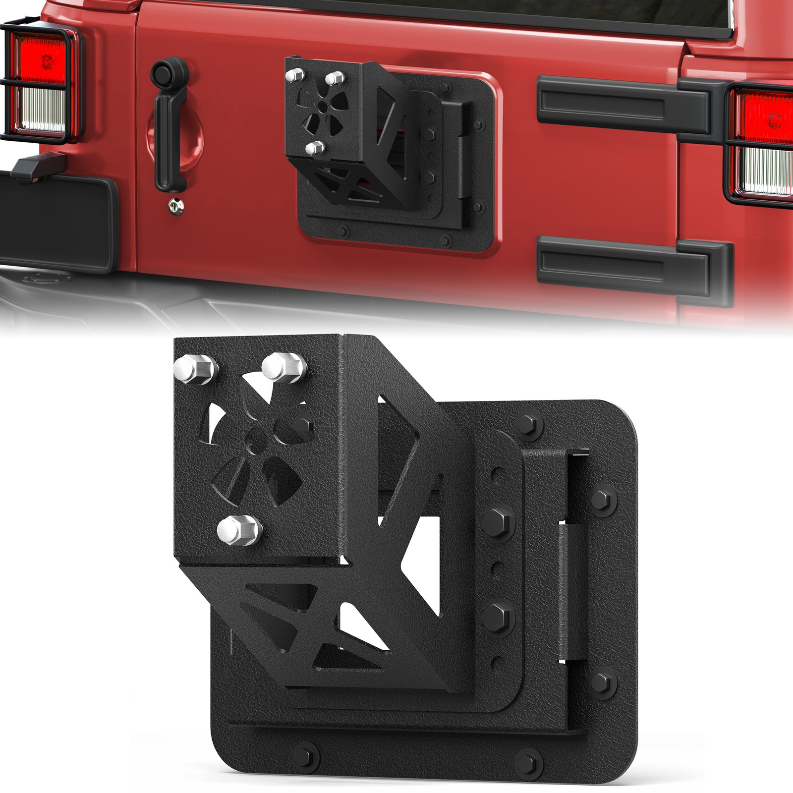 Adjustable Tailgate Spare Tire Carrier Mount Fit 2007-2018 Wrangler JK/JKU